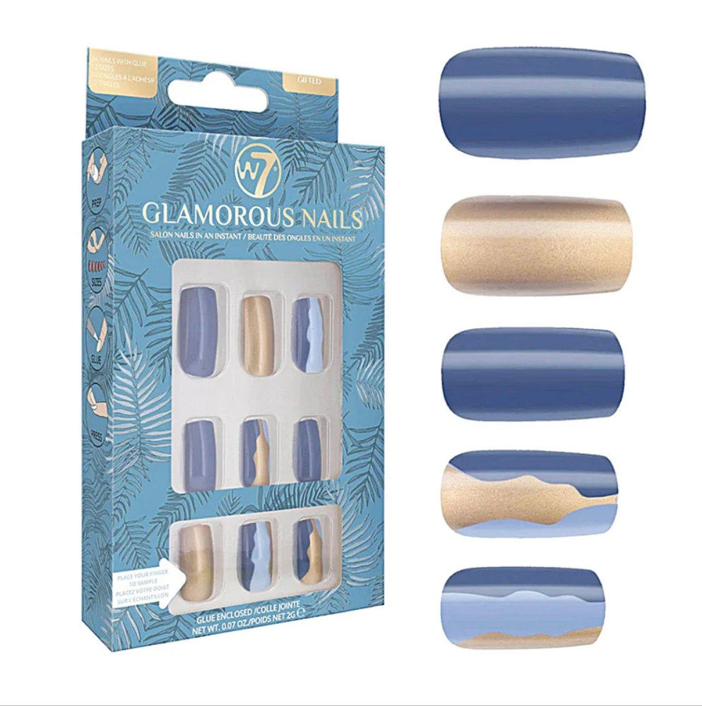 W7 Glamorous Fake Adhesive Nails 24 Pack - Gifted